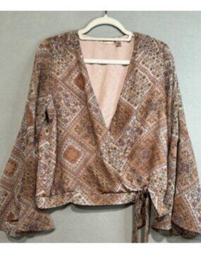 Willow Root Boho Wrap Crop Top Size Medium